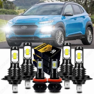 For Hyundai Kona 2018 2019-2020 Combo LED Headlight Hi/Lo Beam Fog Light Bulbs - Picture 1 of 12