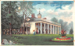 c.1910 Hold to Light Washington's Homestead Mt. Vernon VA post card - Picture 1 of 2