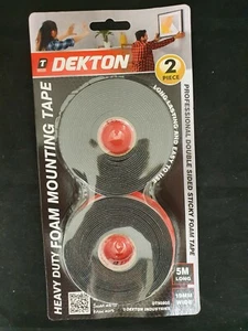 Paquete de 2 cintas de espuma de doble cara 5M duraderas fuertes 19 mm de ancho autoadhesivas de montaje - Imagen 1 de 6