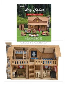Plastic Canvas Pattern Book LOG CABIN Doll House ~ Furniture, Outhouse, Rug ++ - Picture 1 of 6