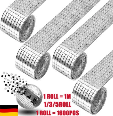 3-10M Selbstklebend Glas Mini Quadrat Spiegel Mosaik Fliesen DIY Badezimmer .- - Bild 1 von 4
