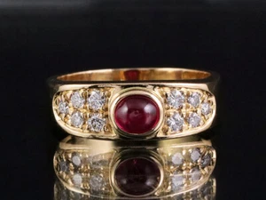 Bonito anillo brillante rubí aprox. 1,38ct 9,9g 750/- oro amarillo gran ancho 60 - Imagen 1 de 8