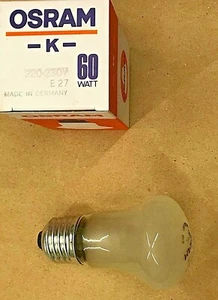 LAMPADINA OSRAM K 60 WATT 220 - 230V E27 FUNGO SMERIGLIATA SATINATA FROSTED - Imagen 1 de 2