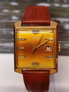 ORIS WATCH CO. WINDING DUAL TONE BWOWN DIAL SWISS MEN'S FULLY WORKING VINTAGE - Picture 1 of 24