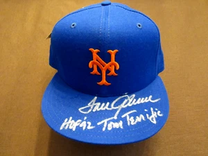 TOM SEAVER TOM TERRIFIC HOF 92 NY METS HOF SIGNED AUTO NEW ERA CAP JSA BEAUTY - Picture 1 of 4