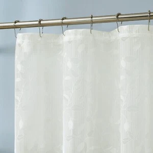 Lace Shower Curtain Elegant Leaf Design Rustic Modern 72x72 Inches Ivory - Picture 1 of 4
