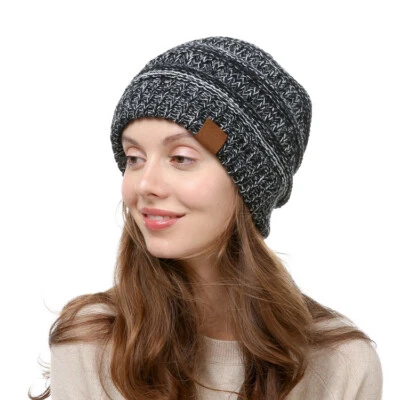 Gorro holgado tejido holgado invierno esquí sombrero gran tamaño invierno cálido calavera gorra unisex Foto 1 de 4