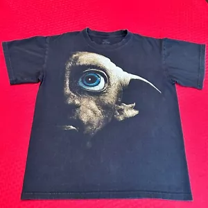 Vintage Y2K Harry Potter Big Face Dobby T Shirt Movie Promo Mens S Black - Picture 1 of 4