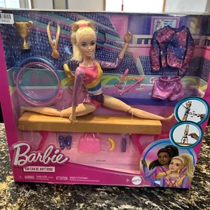 MATTEL Barbie Gymnastics Playset With Blonde Fashion Doll HRG52 - Picture 1 of 7
