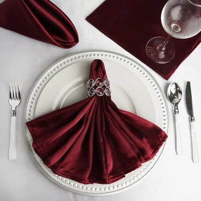 20" Satin NAPKINS Wedding Party Baby Shower Table Supply Decorations Wholesale - Image 1 of 2