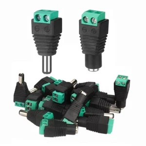 100 pares macho + hembra conector de alimentación de CC conector adaptador enchufe 2,1 x 5,5 mm para CCTV EE. UU. - Imagen 1 de 9