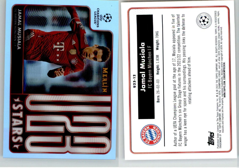 Jamal Musiala 2022 Merlin U23 Stars Refractor #U23-12 FC Bayern München - Image 1 of 1
