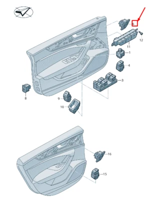 NEW AUDI A6 4A C8 LEFT DOOR CENTRAL LOCKING SWITCH 4K1962107A3Q7 - Изображение 1 из 4