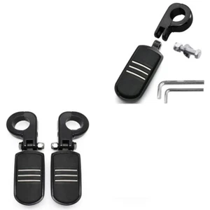Black Highway Foot Pegs Mounts Crash Bar 1-1/4" For Harley Touring Motorcycle US - Bild 1 von 9