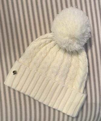 ❤️*KATE SPADE* gorro tejido con puños/pom marfil/crema *talla única* nuevo sin etiquetas*❤️ Foto 1 de 3