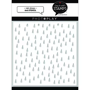 Crafts PhotoPlay 6X6 Stencil Raindrops Repeats Rain - Picture 1 of 1