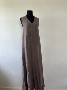 Transit Tandem Maxikleid Leinen Kleid Koffer lila Gr. 2 36/38 S M - Bild 1 von 6