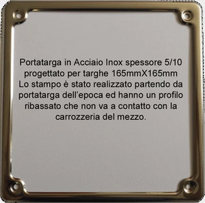 Portatarga/Cornice Targa ACCIAIO INOX Per Moto fino al 1985 - Foto 1 di 1