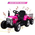 Kids Ride On Tractor w/Trailer 12V Battery Powered Electric Vehicle Toys Remote