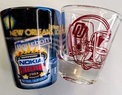 Lote de 2 vasos de fútbol americano universitario NCAA Oklahoma Sooners - 2004 Sugar Bowl Foto 1 de 4