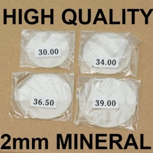 2mm De Espesor MINERAL Cristal Vidrio Plano 30mm-40mm Reloj Grande Cristales NUEVO - Imagen 1 de 3