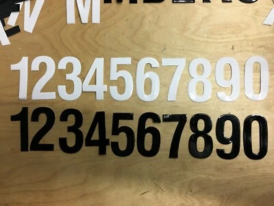 SELF ADHESIVE STICK ON VINYL NUMBERS BIN HOUSE POST BOX SIGNS 3" BLACK / WHITE - image 1 of 4