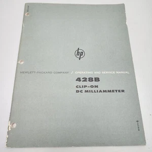 HP 428B Clip-On DC Milliammeter Operating & Service Manual March 1962 01171-1 - Picture 1 of 5