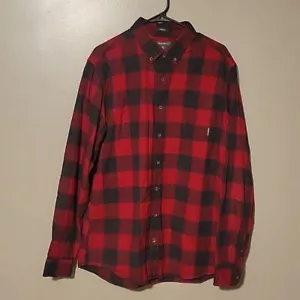 Camisa a Cuadros Eddie Bauer Abotonada Manga Larga Roja Negra Para Hombre Talla TL - Imagen 1 de 3