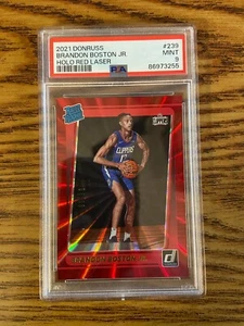 PSA 9 2021 Donruss Brandon Boston Jr #239 Red Laser Holo 64/99 Rated Rookie - Foto 1 di 3