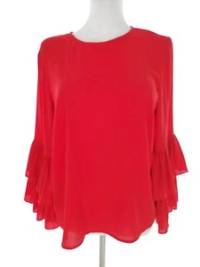 Vero moda T. S Rojo Blusa Manga 3/4 Volante - Imagen 1 de 5