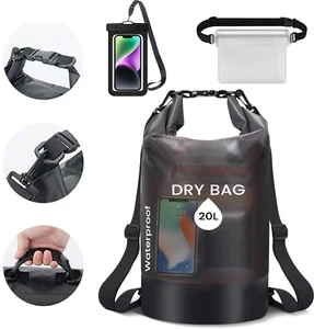 Borsa asciutta 20L sacco impermeabile kayak canoa campeggio rafting PVC zaino - Foto 1 di 14
