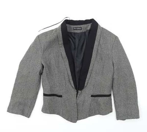 Miss Selfridge Womens Black Check Polyester Blend Blazer Size 8 - Picture 1 of 12