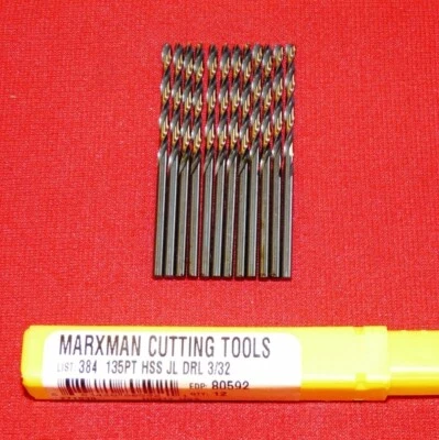 LOTE DE 12 brocas Jobber 3/32" preto e dourado Morse Marxman MX1080592 EUA - Imagem 1 de 4