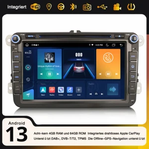8" Android 13 Autoradio Für VW Golf 5/6 Passat Jetta Tiguan Touran EOS Polo Navi - Bild 1 von 24