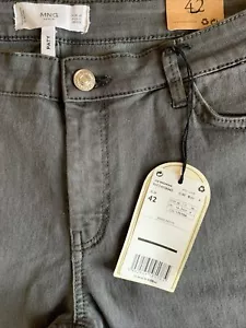 MANGO skinny jeans women's size 10 gray cropped design demin New with Tag - Picture 1 of 8