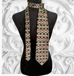 "Corbata de seda Christian Dior Cravate 100 % seda importada dorada vino negro 58,5"" elegante" - Imagen 1 de 14