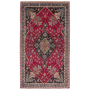Kashmar 188x109 cm Handgeknüpfter Perserteppich Orient Wolle Carpet Rug Rot - Picture 1 of 9