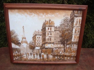 Europäische Stadtszene gerahmt 18 1/2" x 23" Pascal Ölgemälde auf Leinwand - Bild 1 von 9