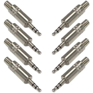 8 Pcs 3.5mm 1/8" Stereo Metal Plug Audio Connector Adapter Solder Type Nickel - Picture 1 of 2