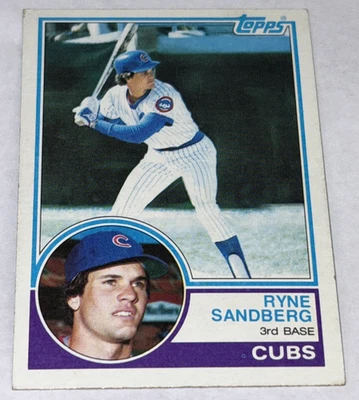 1983 Topps RYNE SANDBERG NO83 карточка дебютанта RC Raw без оценки недвижимость находка ХОРОШАЯ - Изображение 1 из 4