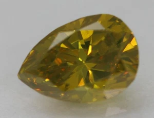 0.28 Ct Canary Yellow VS1 Pear Shape Natural Enhanced Diamond 5.18X3.61m W VIDEO - Picture 1 of 3