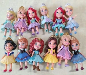 Disney Lote 12 Mi Primera Princesa Muñeca 3” 7 Brillo Mini Niño Mérida Rapunzel - Imagen 1 de 2