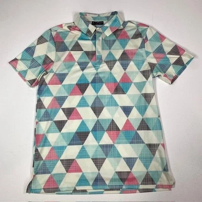 Yatta Golf Vintage King Polo Shirt Mens Size M Geometric Print Golfing - Image 1 of 4