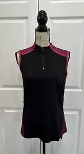 GG BLUE Golf Tennis Polo Colorblock 1/4 Zip Stretch Top Size Medium - Picture 1 of 5