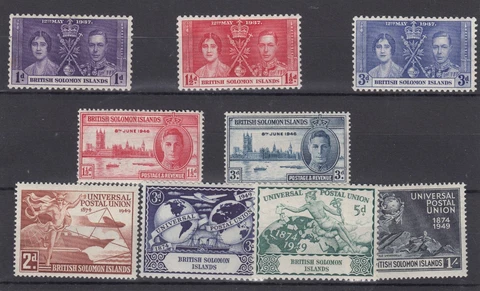 Solomon Islands KGVI 1937/49 Sets x 3 SG77/80 MLH/MNH BP5629 Cover