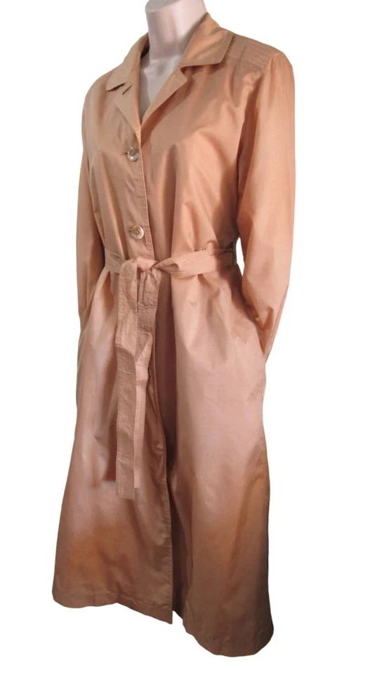 Gabardina Misty Harbor Qiana nailon dorado champán vintage para dama talla 4 Usado en excelente estado Foto 1 de 4