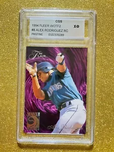 1994 ALEX RODRIGUEZ ROOKIE FLAIR WAVE OF THE FUTURE WOTF2 #8 CGS 10 MINT READ - Picture 1 of 6