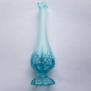 Fenton Hobnail blau Milchglas Wurfvase 24cm opalisierend aquablau USA Vintage - Bild 1 von 18