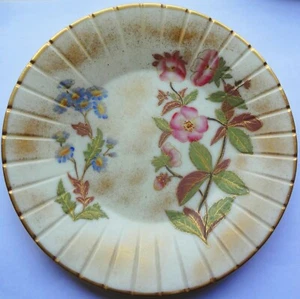 Dated 1888 ROYAL WORCESTER hand painted FLORAL #1221 PLATE- GOLD TRACERY - MINT - Picture 1 of 6