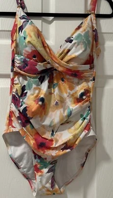 Traje de baño de una pieza floral para mujer Calvin Klein talla 8 Foto 1 de 4